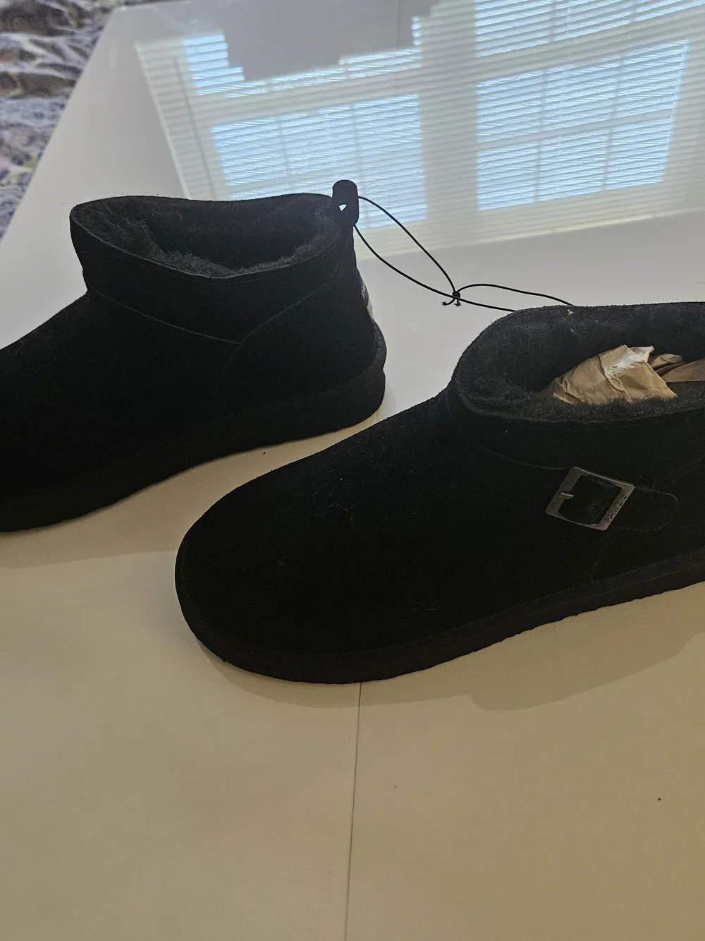 PAWZ Black Cozy Fleece-Lined Slip-On Amy Boots NWT